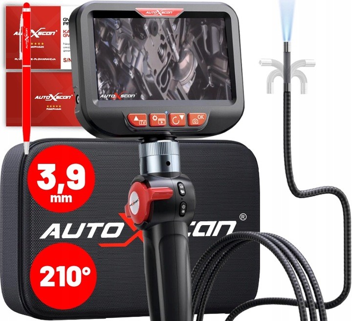 Kamera inspekcyjna endoskop 3.9 mm z 210 skrętną głowicą AUTOXSCAN