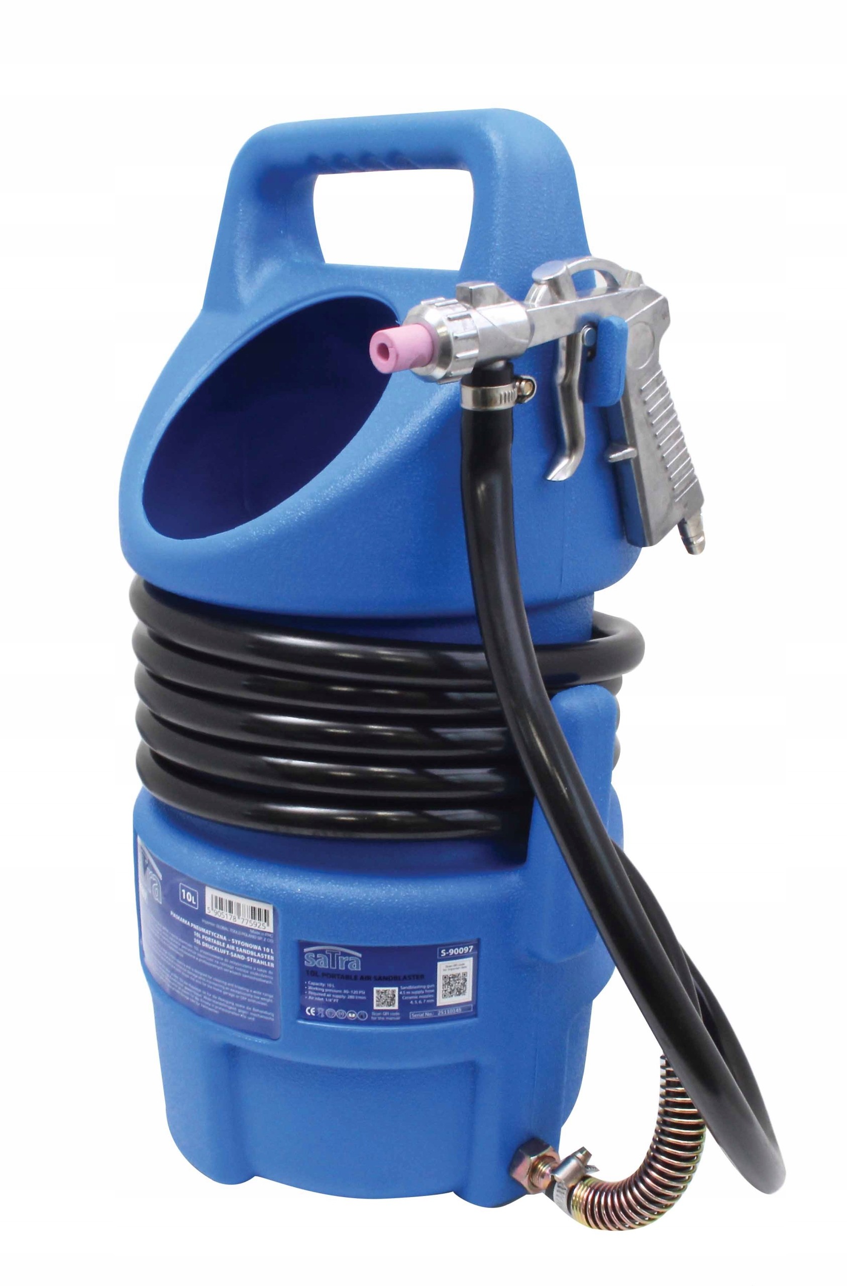 Mobilna piaskarka syfonowa pneumatyczna 10 L 8 BAR Satra