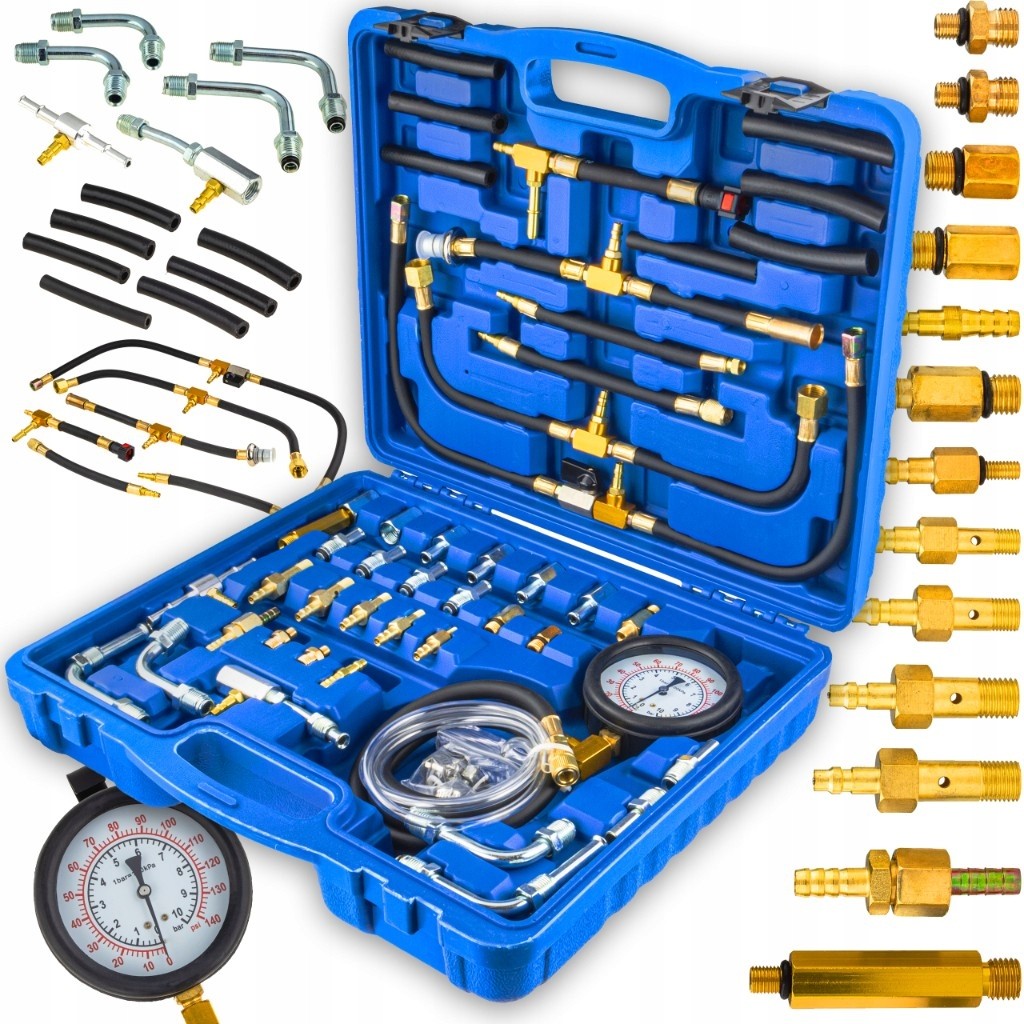 Tester ciśnienia paliwa benzyna 0–20 BAR zestaw XXL miernik układu wtryskowego Falcon