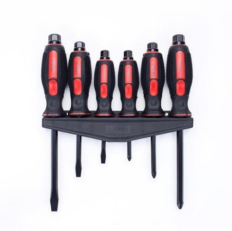 Zestaw wkrętaki śrubokręty do pobijania 6 szt płaskie krzyżakowe Grosley