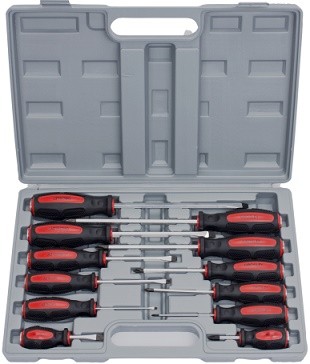 Zestaw wkrętaków do pobijania 12 szt śrubokręty wkrętaki udarowe w walizce CrV Grosley