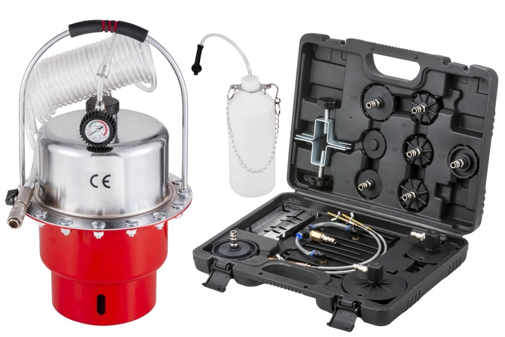 Zestaw do odpowietrzania hamulców urządzenie do wymiany płynu hamulcowego QUATROS