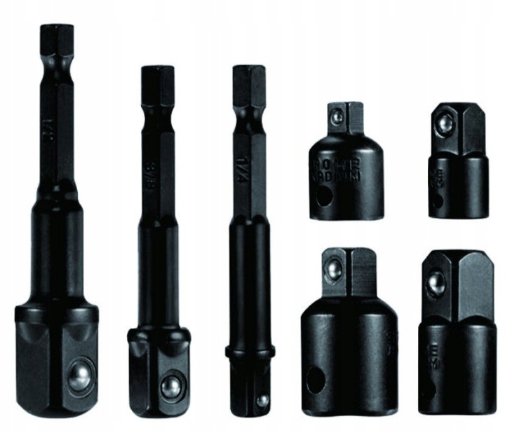 Zestaw adapterów adaptery na wkrętarkę redukcje 7 szt | Stal Cr-V Magnus