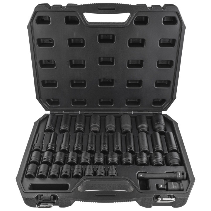 Zestaw nasadek udarowych 1/2 " 40 szt. krótkie i długie Cr-Mo Magnus