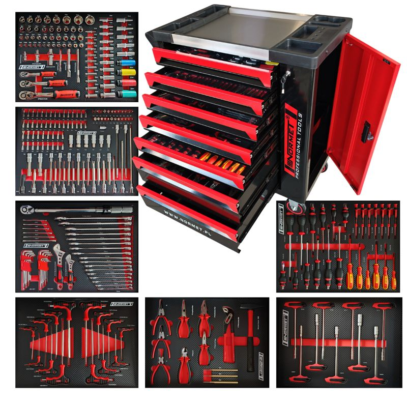 Wózek warsztatowy szafka narzędziowa z wyposażeniem 269 el. Normet