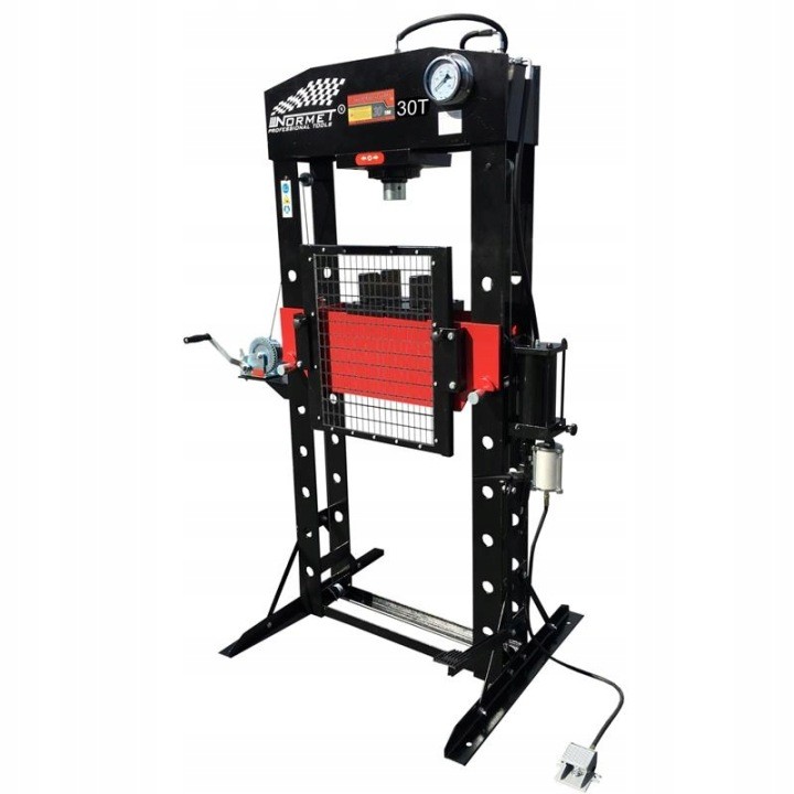Prasa warsztatowa 30T Hydrauliczno pneumatyczna Napęd 3w1 Spawana Normet