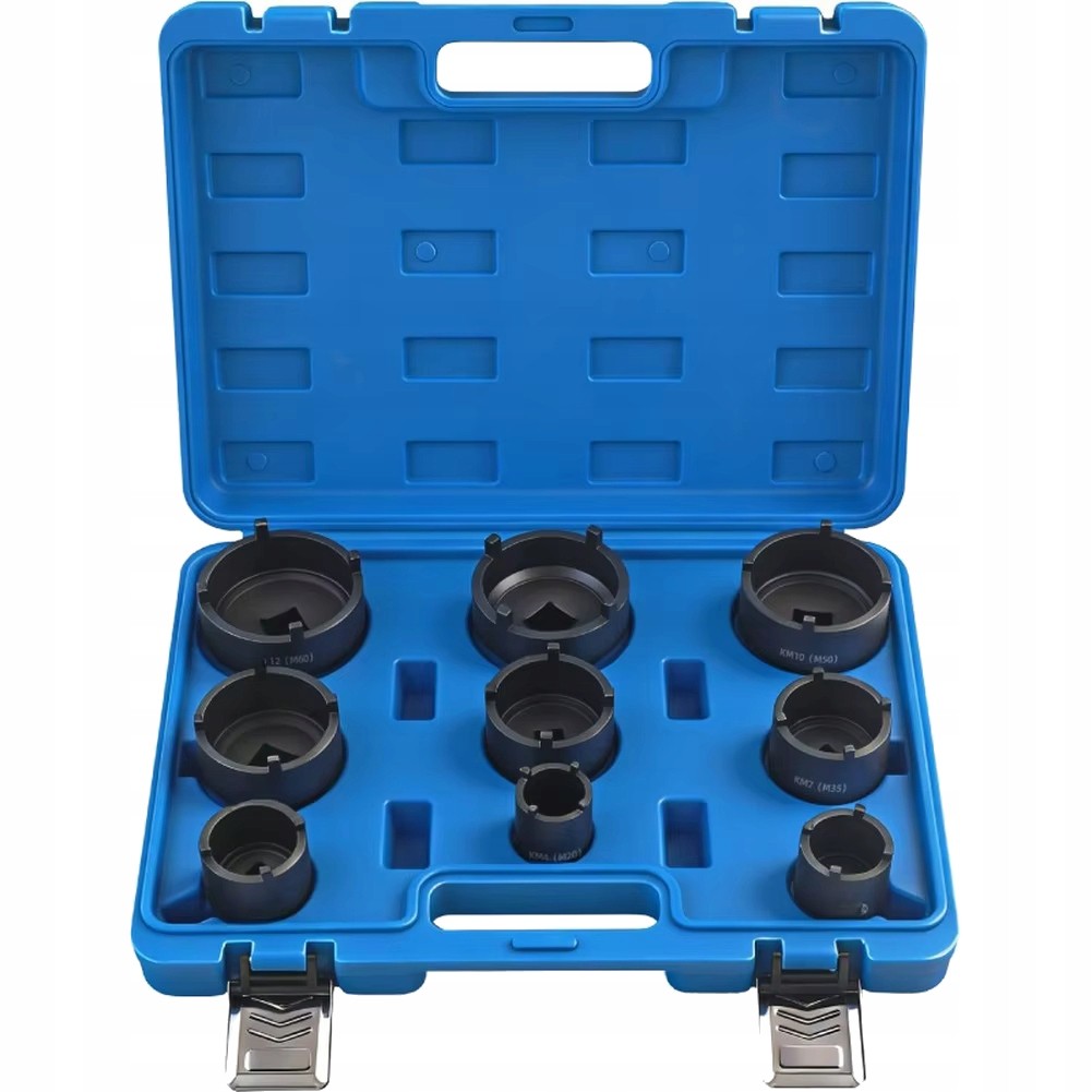 Nasadki do nakrętek wieńcowych rowkowe KM4-KM12 MAGNUS | 9 szt.