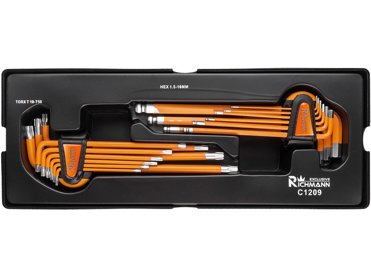 Wkład wkładka do szafki klucze L-kształtne imbus 1.5-10 Torx T10-T50 kpl. Richmann