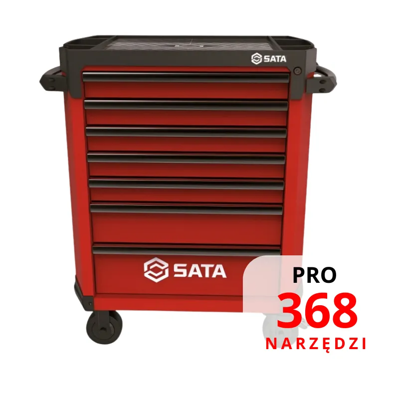 Wózek narzędziowy szafka warsztatowa z wyposażeniem PRO 368 el  SATA