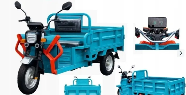 Elektryczny pojazd trójkołowy tuk tuk z wywrotką E-TUK Cargo 800W 32Ah