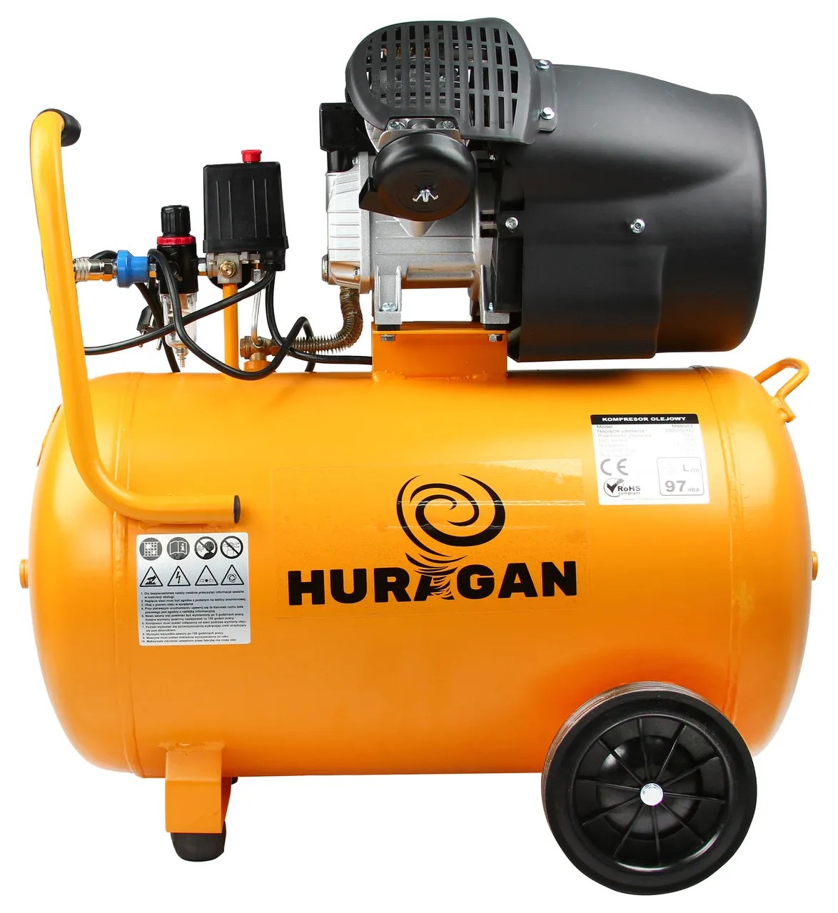 Kompresor olejowy huragan 100l 10bar 530l/min