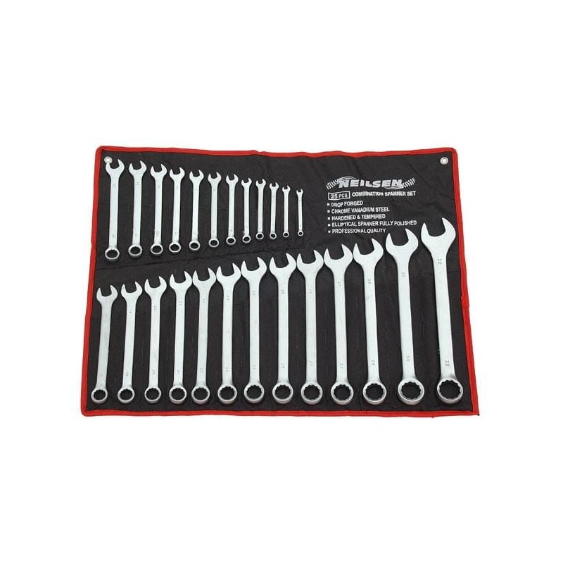 Zestaw kluczy płasko-oczkowych 6-32 mm 25 el.