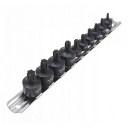 Nástrčné hlavice T10 - T50 na lište TORX 1/4"-3/8" 9 ks ASTA