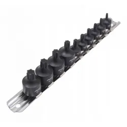 T10 - T50 low impact sockets on TORX rail 1/4"-3/8" 9 Pcs ASTA