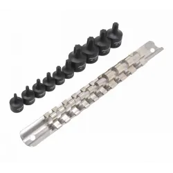 Nasadki udarowe niskie T10 - T50 na szynie TORX 1/4"-3/8" 9 SZT ASTA