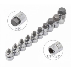 Klucze nasadowe IMBUS HEX niskoprofilowe 3/8 " - 1/2 " Calowe Satra