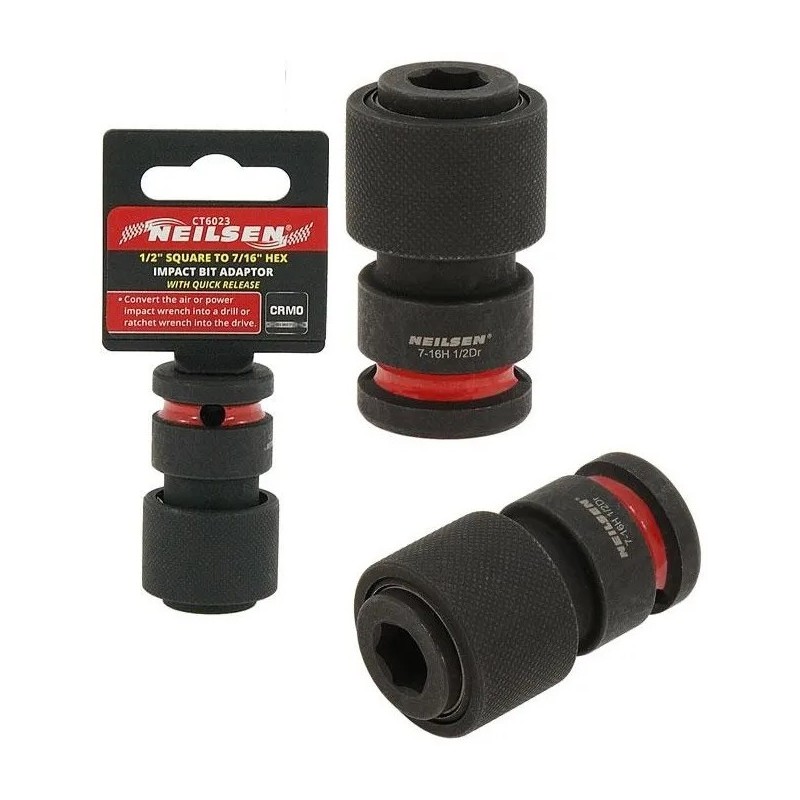 Adapter do kluczy udarowych przejściówka do bitów 11MM HEX 1 2