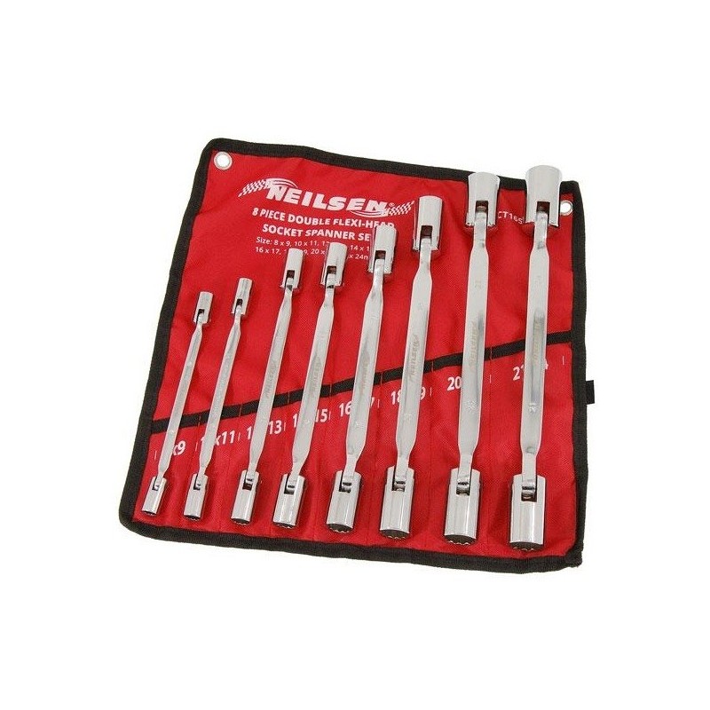 Klucze nasadowe przegubowe zestaw kluczy nasadowych przegubowych Nielsen Dwustronne