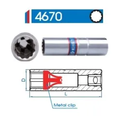 Nasadka klucz nasadowy do świec 1/2 ” 14 mm 12 kątna King TONY
