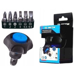 Mini ručná račňa 48 zubov 1/4 " + bity 6 kusov King Tony