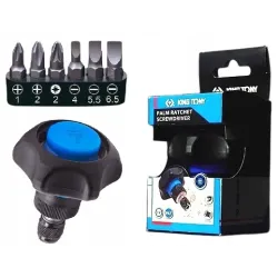 Mini ručná račňa 48 zubov 1/4 " + bity 6 kusov King Tony