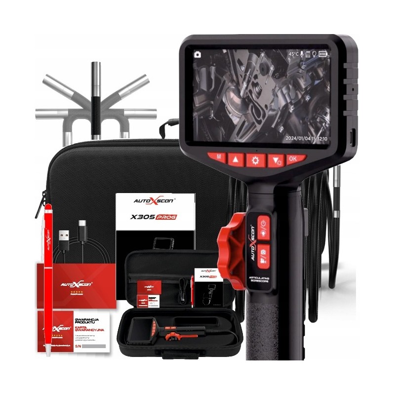 Kamera inspekcyjna 210 skrętna IP67 LCD 1080 HD Autoxscan X305PRO