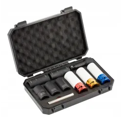 Set of sockets for broken wheel rim screws 10 pieces, 1/2'' HT4R108