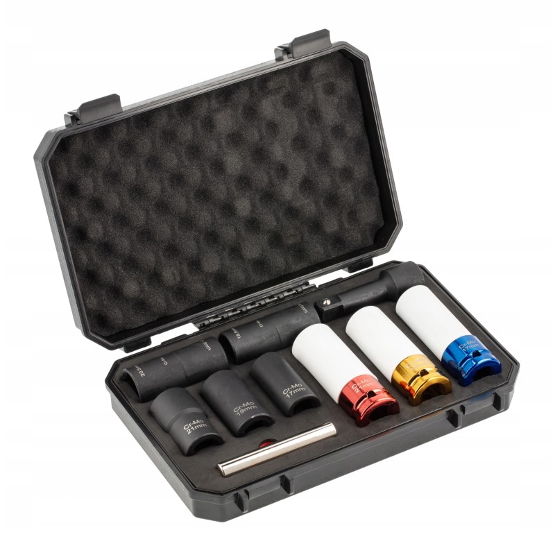 Zestaw nasadek do uszkodzonych śrub felg kół 10 szt.