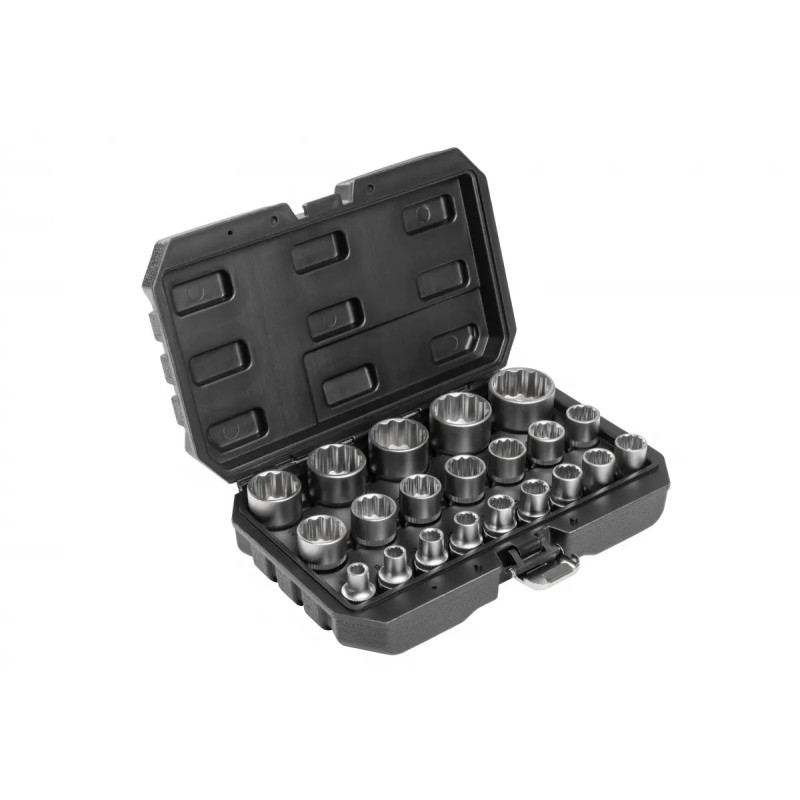 Zestaw nasadki klucze nasadowe 12 kątne 1 2 8 - 34 mm 21 el Hogert