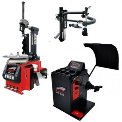 Zestaw maszyn Montażownica MK-250 wyważarka WK-650 ramie pomocnicze NORMET