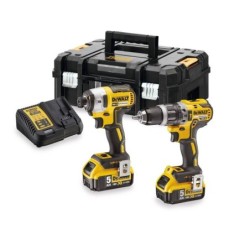 Zestaw Combo Wkrętarka DCD796 Zakrętarka DCF887 2 x Aku Walizka 18V Dewalt
