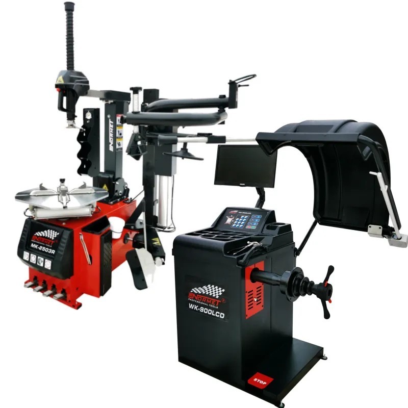 Zestaw maszyn Montażownica MK250 wyważarka WK900LCD ramie pomocnicze NORMET