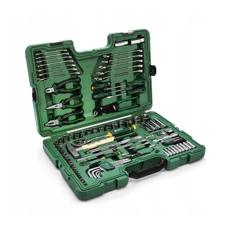 Zestaw klucze nasadowe walizka narzędziowa 104 el 1 4 1 2 SATA