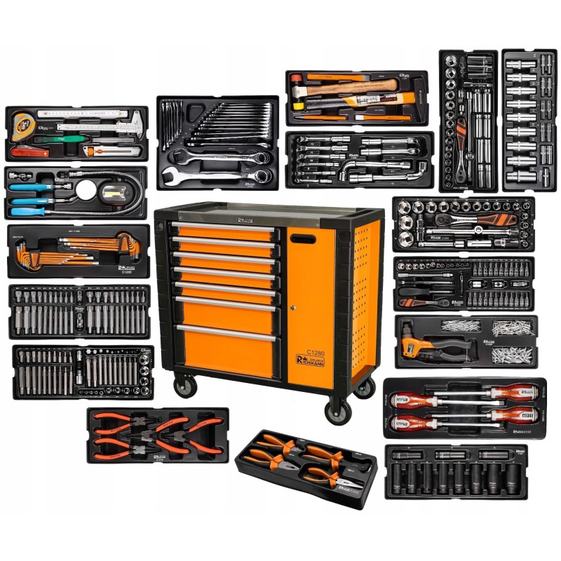 Szafka narzędziowa wózek warsztatowy szeroki 464 El 7 szuflad Corona