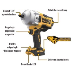 Klucz udarowy 18V 1/2" 2373NM akumulatorowy bezszczotkowy DeWALT
