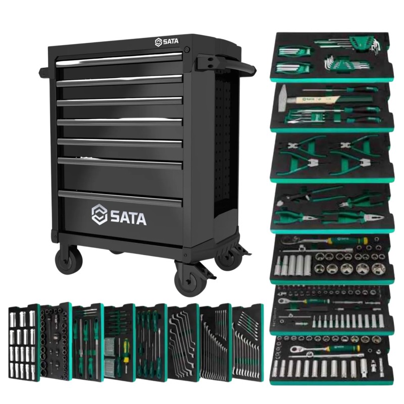 Sata wózek narzędziowy szafka narzędziowa 360 narzędzi 7 szuflad COMBO L BLACK