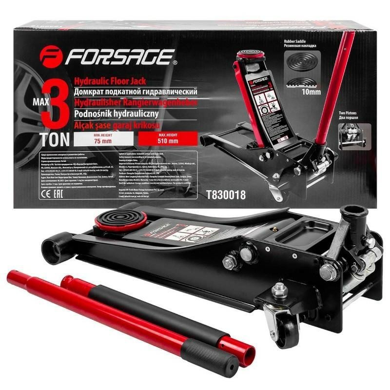 Podnośnik lewarek żaba 3 t niski 2 tłoki 75-505 guma