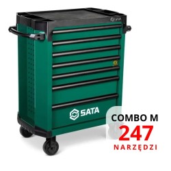Sata vozík na náradie 280 EL COMBO M GREEN skrinka na náradie 7 zásuviek