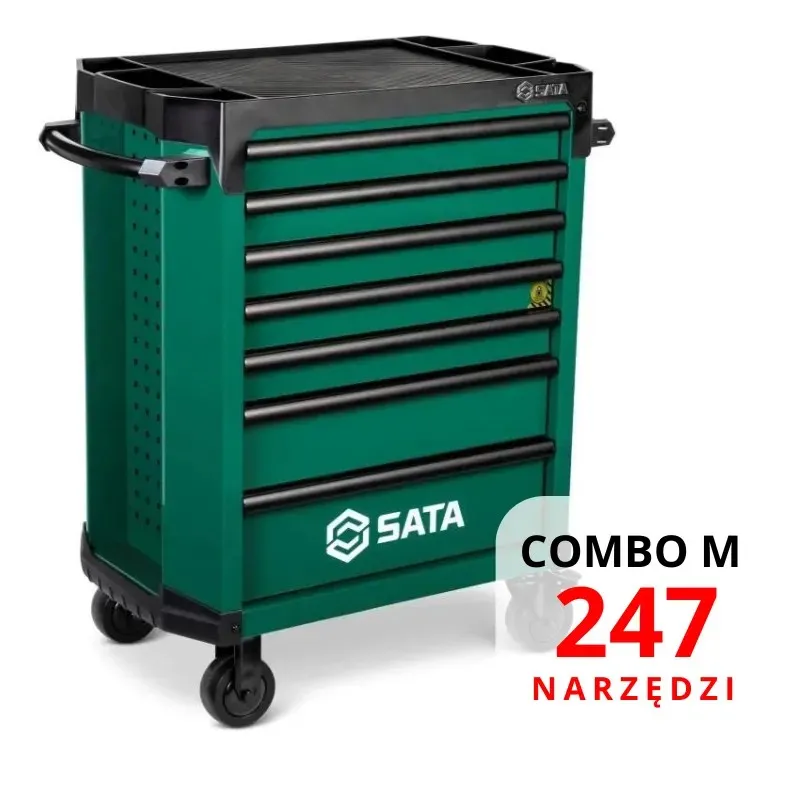 Sata wózek narzędziowy 280 EL COMBO M GREEN szafka narzędziowa 7 szuflad