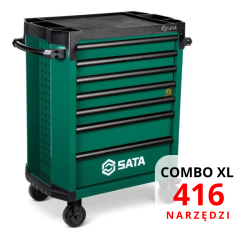 Sata vozík na náradie 416 EL COMBO XL GREEN skrinka na náradie 7 zásuviek