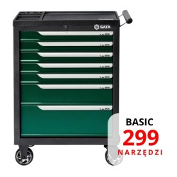 Vozík na náradie Sata 299 EL BASIC skrinka na náradie 7 zásuviek