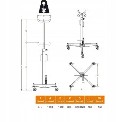 Podnośnik podstawka skrzyni biegów i silnika 500 kg