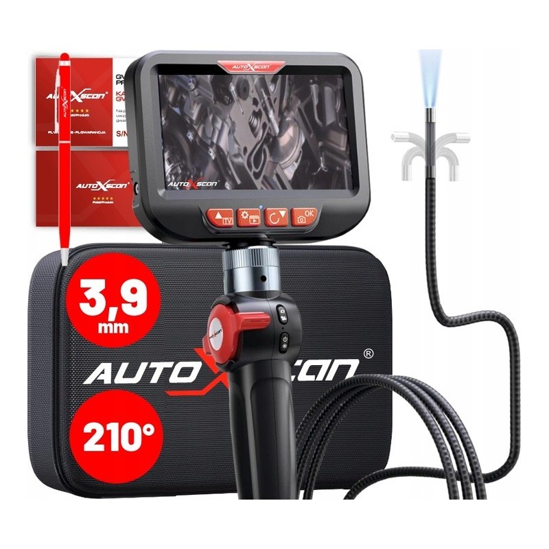 Kamera inspekcyjna endoskop 3.9 mm z 210 skrętną głowicą AUTOXSCAN