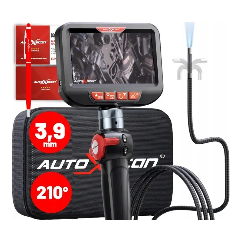 Kamera inspekcyjna endoskop 3.9 mm z 210 skrętną głowicą AUTOXSCAN