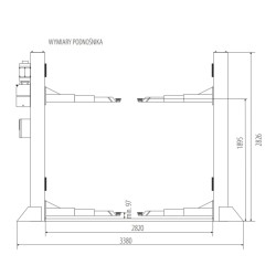 Podnośnik dwukolumnowy automatyczny 4T 1550mm Łapy 400V GRUBBER
