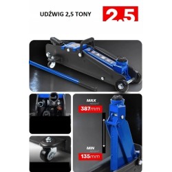 Podnośnik samochodowy hydrauliczny żaba lewarek 2.5 T 13.5 MM