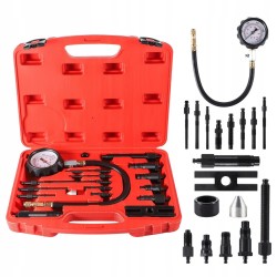 Tester kompresji sprężania Diesel 0–70 BAR miernik ciśnienia silnika 17 el. z adapterami Resser