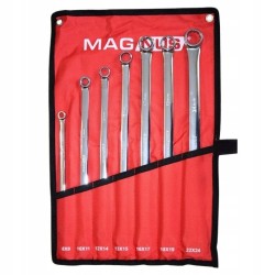 Klucze oczkowe extra długie 8–24 mm 7 szt do napinaczy i rolek długie klucze warsztatowe Magnus
