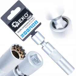 Nasadka klucz do świec zapłonowych 14 mm 3/8 " przegubowa cienkościenna 12-kąt