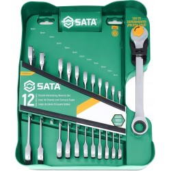 Sata klucze płasko oczkowe z podwójną grzechotką 12 1szt x-beam